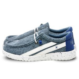 Hurley Kids Elastic Lace Loafers Blue Stripes Sneakers